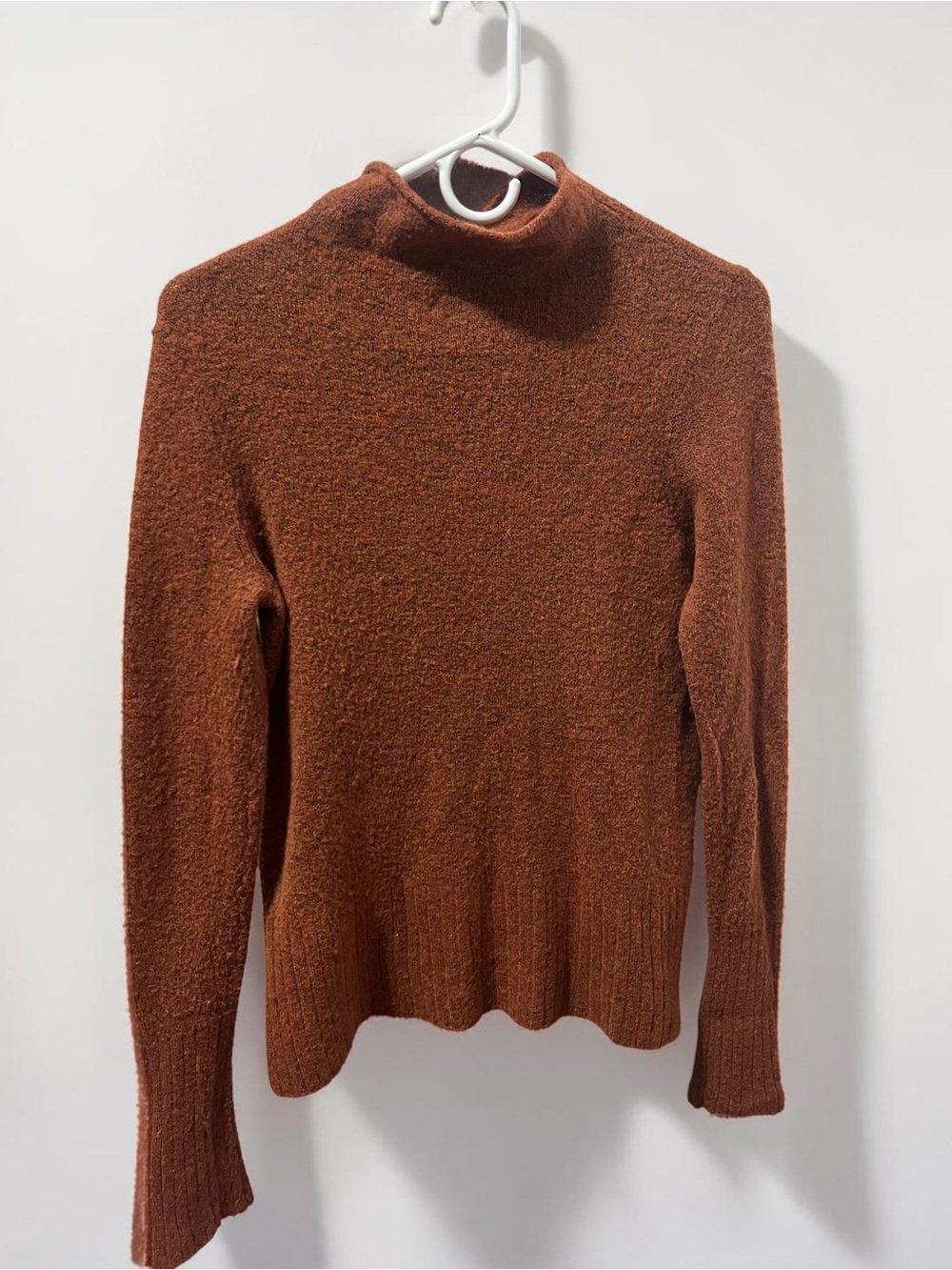 Madewell Women’s Size Medium Rust Long Sleeve Orange Cowl-neck Sweater